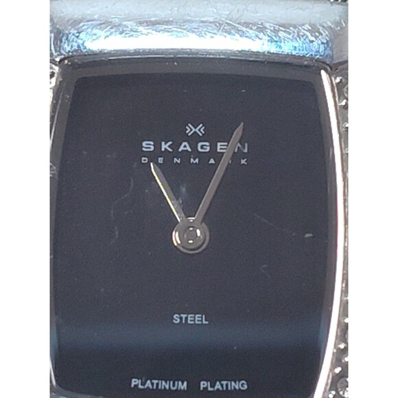 Skagen Platinum Plated Black Dial 19mm Women\'s  Bracelet Watch main image 9